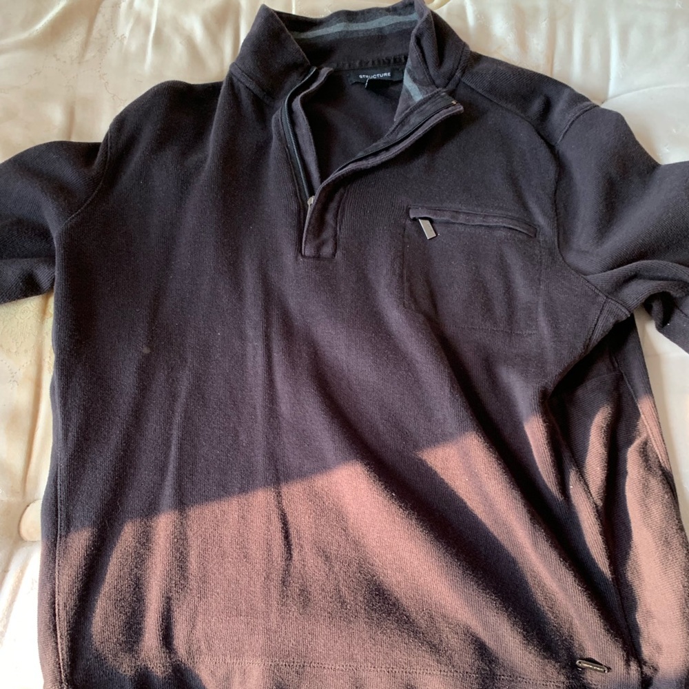 Structure Black Quarter Zip Sweater Size Large